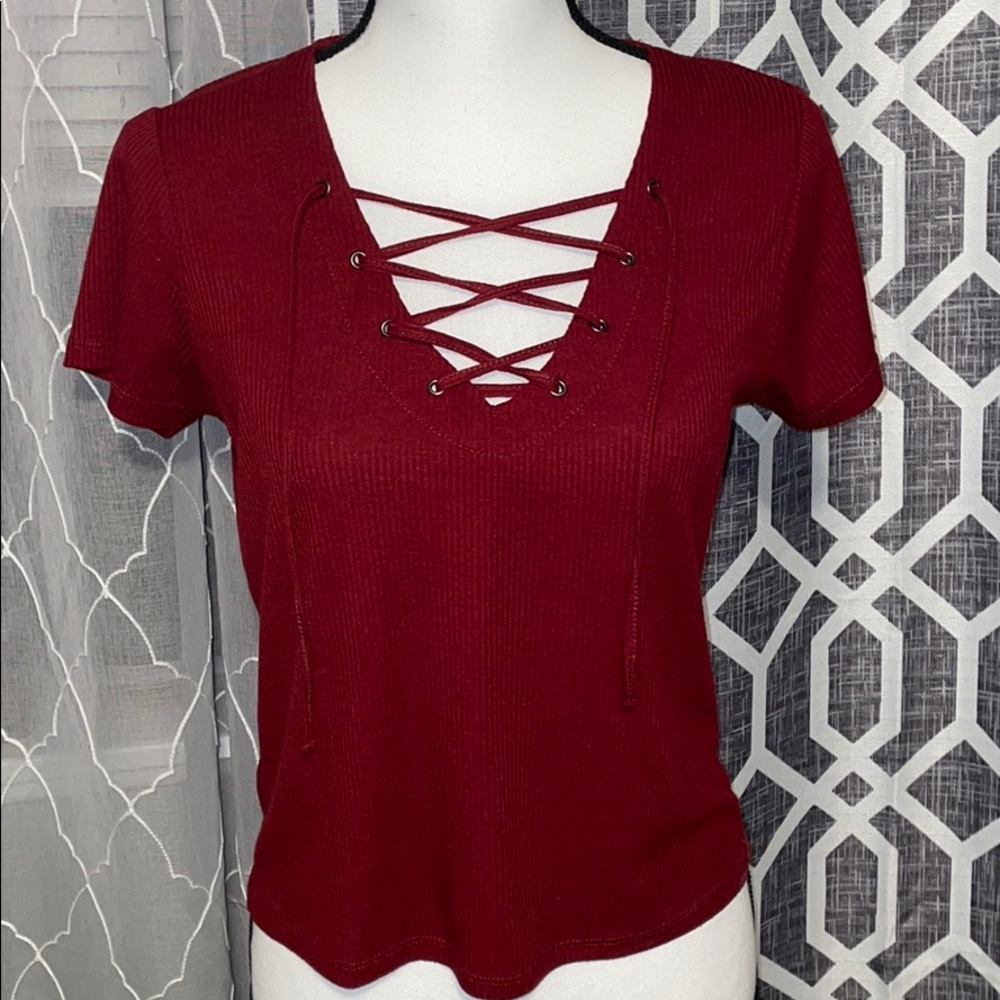 ❤️Burgundy Red crop top💔